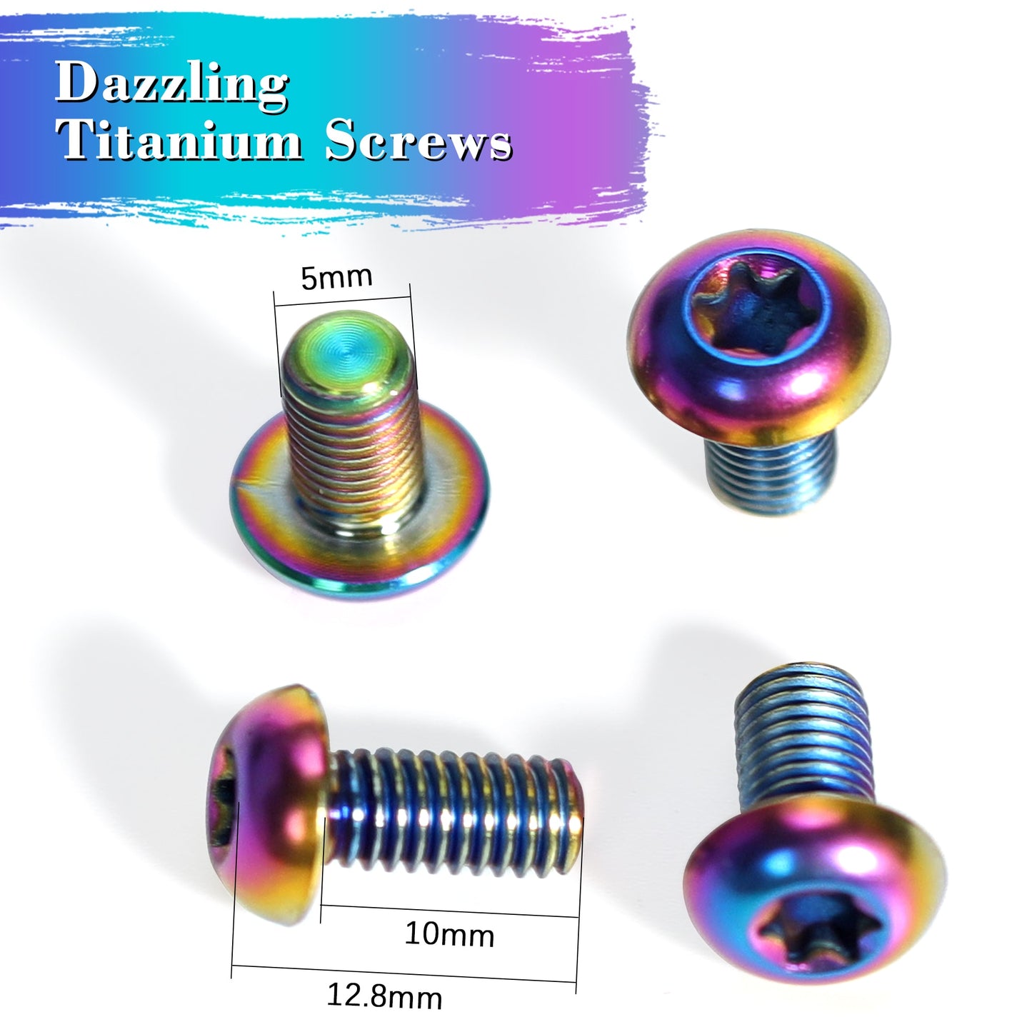 12Pcs Titanium Bolts Disc Brake Rotor Bolts Screws