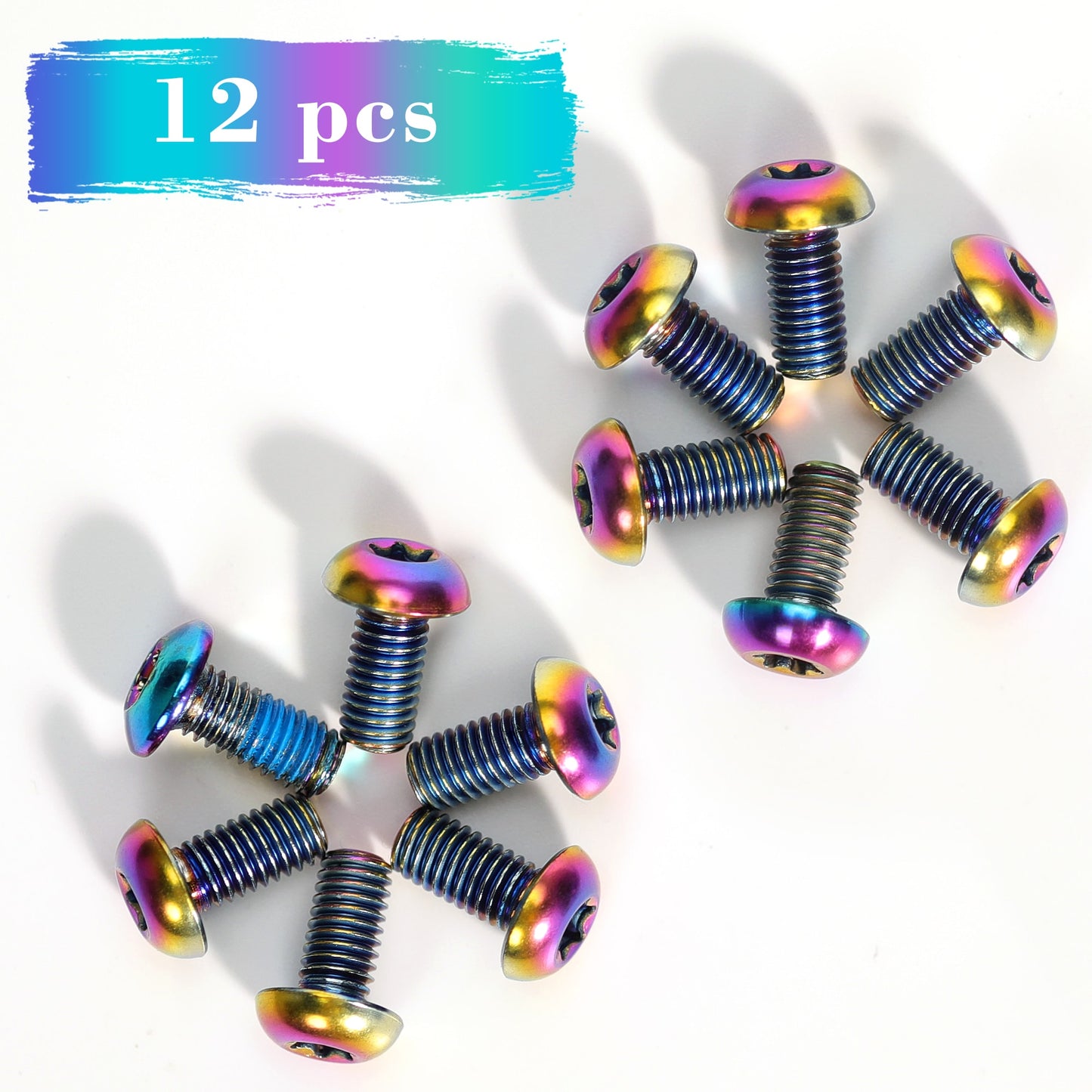 12Pcs Titanium Bolts Disc Brake Rotor Bolts Screws