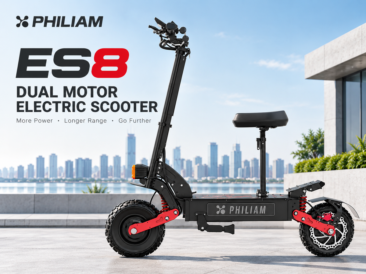 PHILIAM ES8 Dual Motor Electric Scooter: 7000W Peak Power