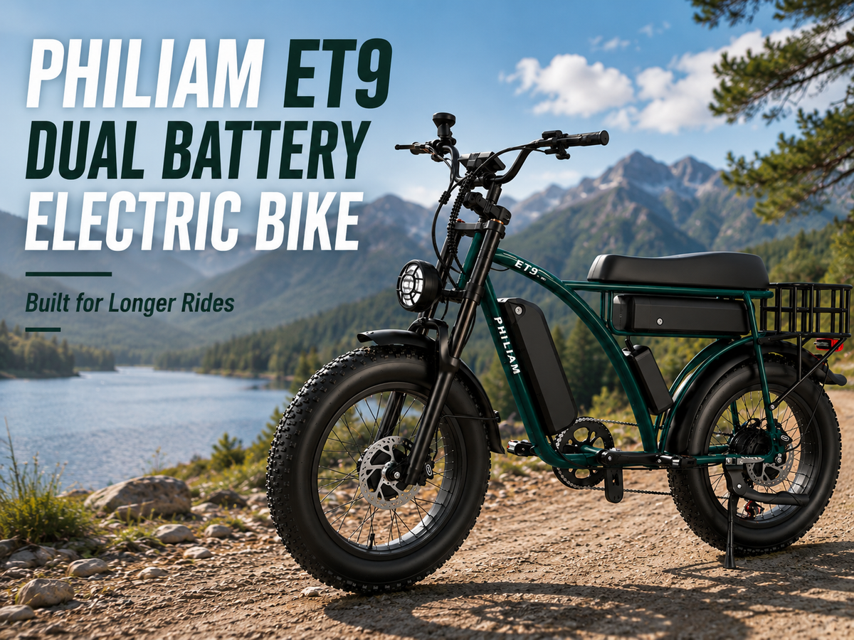 PHILIAM ET9 Dual Battery Electric Bike for Long-Range Riding