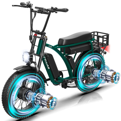 motorized electric bicycles PHILIAM ET9 Dual Battery Fat Tire E-Bike